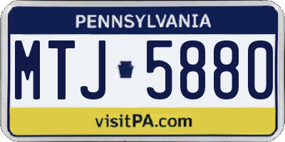 PA license plate MTJ5880