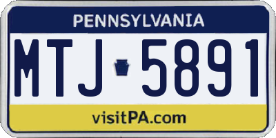 PA license plate MTJ5891