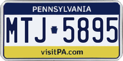 PA license plate MTJ5895
