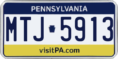 PA license plate MTJ5913