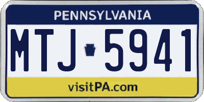 PA license plate MTJ5941