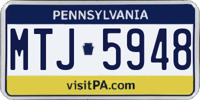 PA license plate MTJ5948