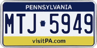 PA license plate MTJ5949