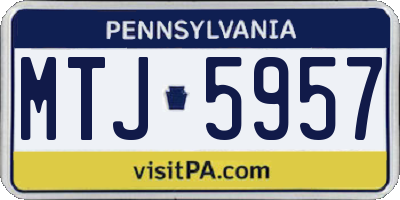 PA license plate MTJ5957