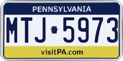 PA license plate MTJ5973