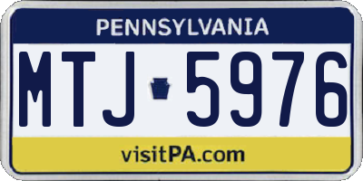 PA license plate MTJ5976