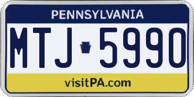 PA license plate MTJ5990