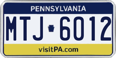 PA license plate MTJ6012