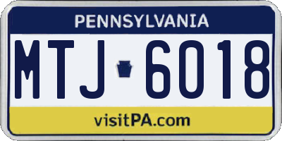 PA license plate MTJ6018