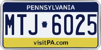 PA license plate MTJ6025