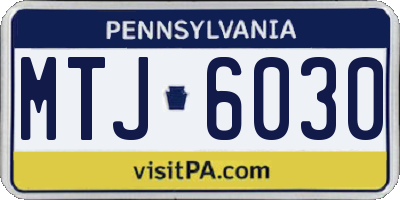 PA license plate MTJ6030