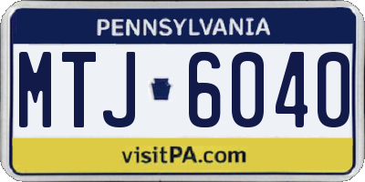 PA license plate MTJ6040