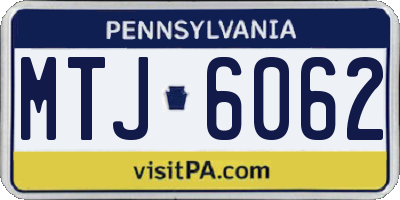 PA license plate MTJ6062