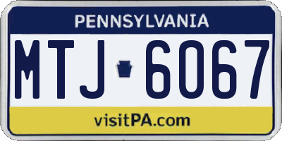 PA license plate MTJ6067