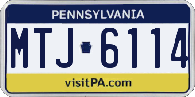 PA license plate MTJ6114