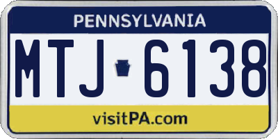 PA license plate MTJ6138