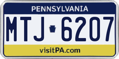 PA license plate MTJ6207