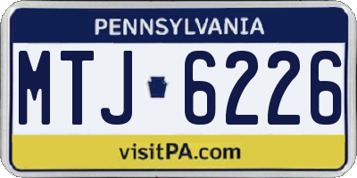 PA license plate MTJ6226