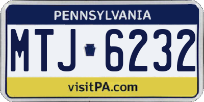 PA license plate MTJ6232