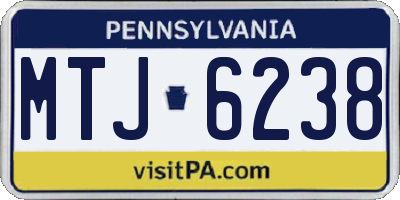 PA license plate MTJ6238