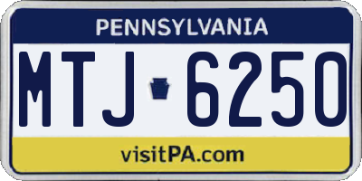 PA license plate MTJ6250