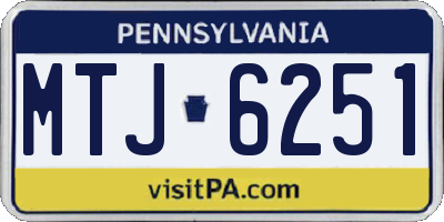 PA license plate MTJ6251