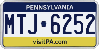 PA license plate MTJ6252