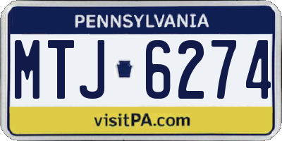 PA license plate MTJ6274
