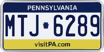 PA license plate MTJ6289