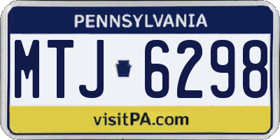 PA license plate MTJ6298
