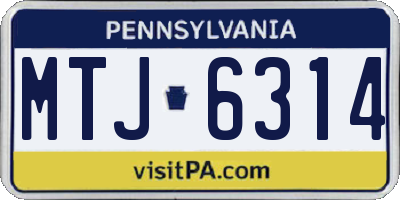 PA license plate MTJ6314