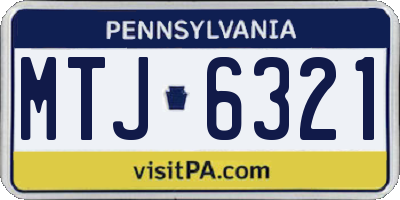 PA license plate MTJ6321