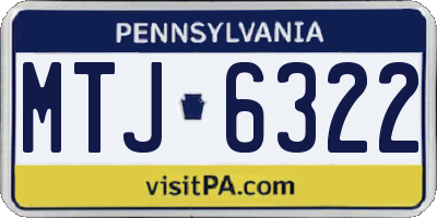 PA license plate MTJ6322