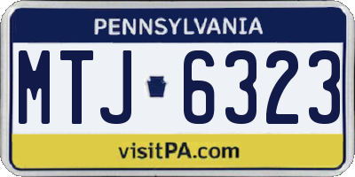 PA license plate MTJ6323
