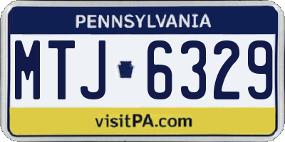 PA license plate MTJ6329
