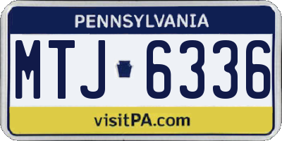 PA license plate MTJ6336