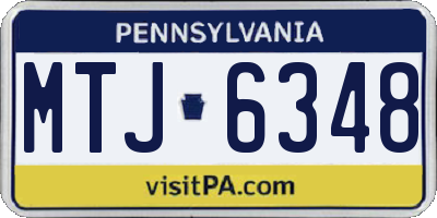 PA license plate MTJ6348