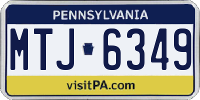 PA license plate MTJ6349