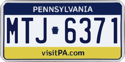 PA license plate MTJ6371