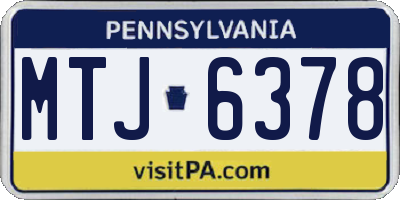 PA license plate MTJ6378