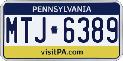 PA license plate MTJ6389