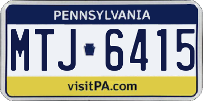 PA license plate MTJ6415