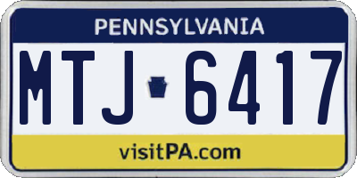 PA license plate MTJ6417
