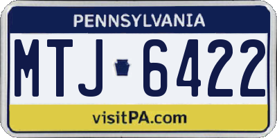 PA license plate MTJ6422