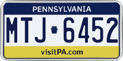 PA license plate MTJ6452