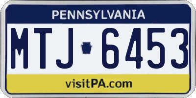 PA license plate MTJ6453
