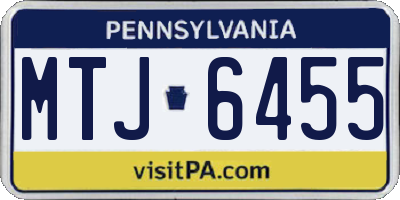 PA license plate MTJ6455