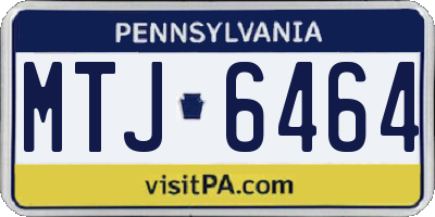PA license plate MTJ6464