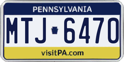 PA license plate MTJ6470