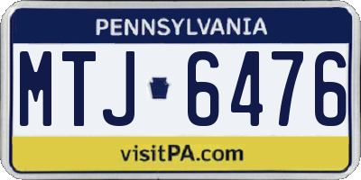 PA license plate MTJ6476